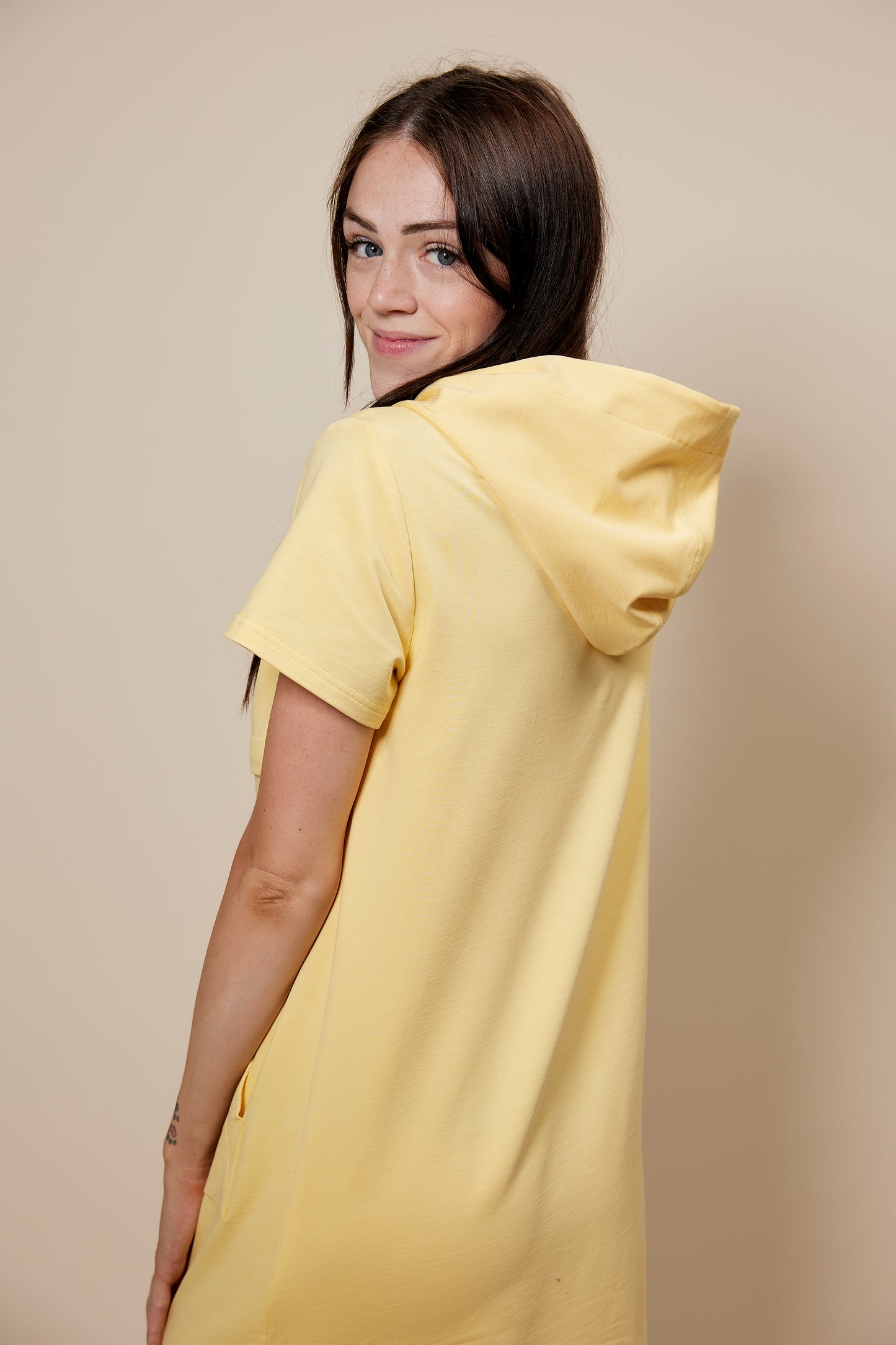 Midi maternity summer dress Yellow